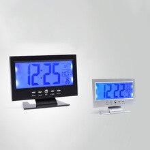 1pc Digital Alarm Clock Battery Operated Calendar Desk Bedside Electronic