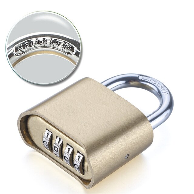 Outdoor Lock No Key 4 Digit Combination Coded Padlock Waterproof Rustproof Brass Big Size Copper For Fence Warehouse Door Locks: 3