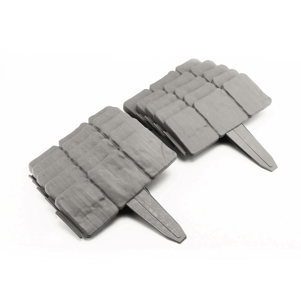 10Pcs Grey Garden Fence Edging Cobbled Stone Effect DIY Plastic Lawn Edging Plant Border Decorative Garden Landscape