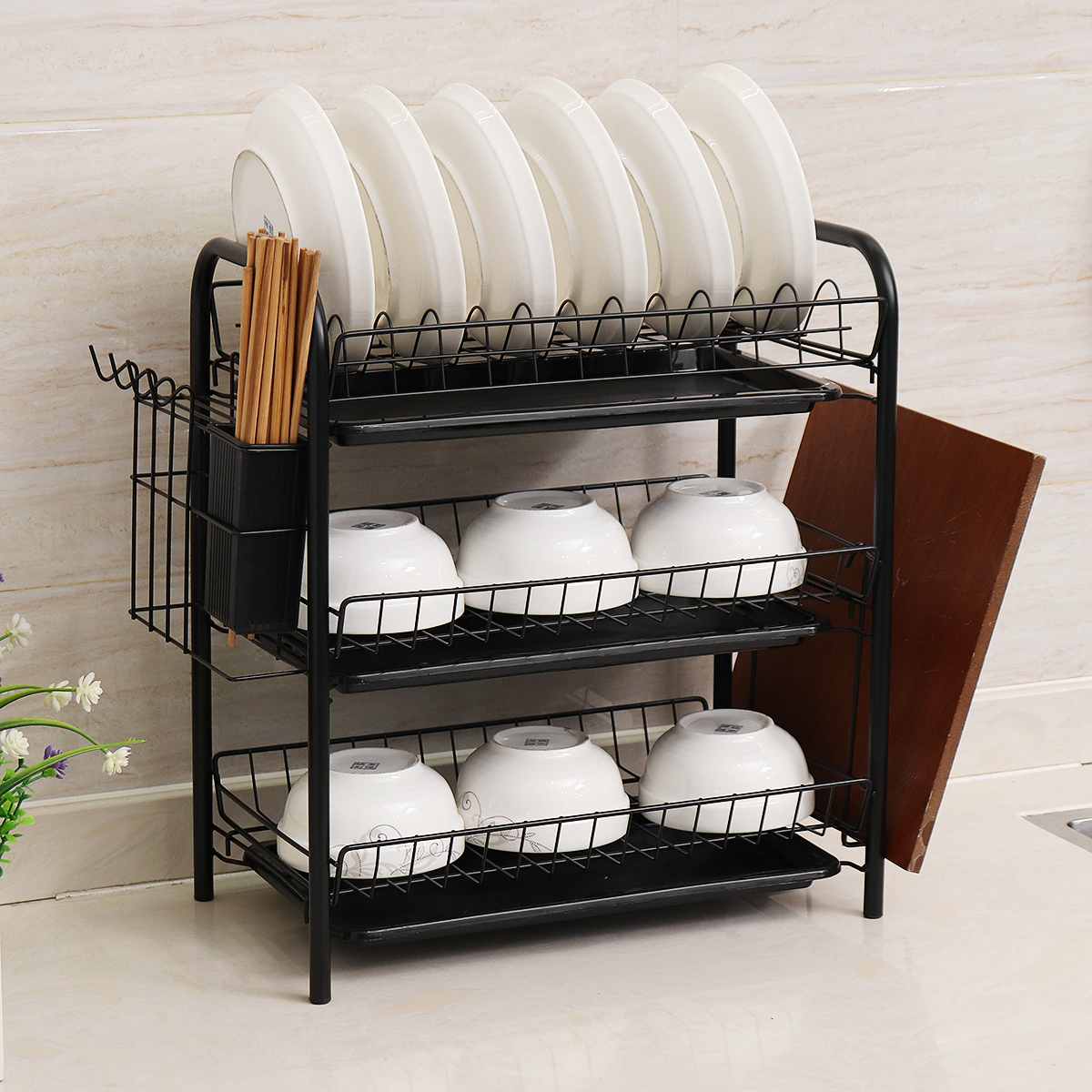 2/3 Tiers Teller Trocknen Rack Halter Korb Überzog... – Vicedeal