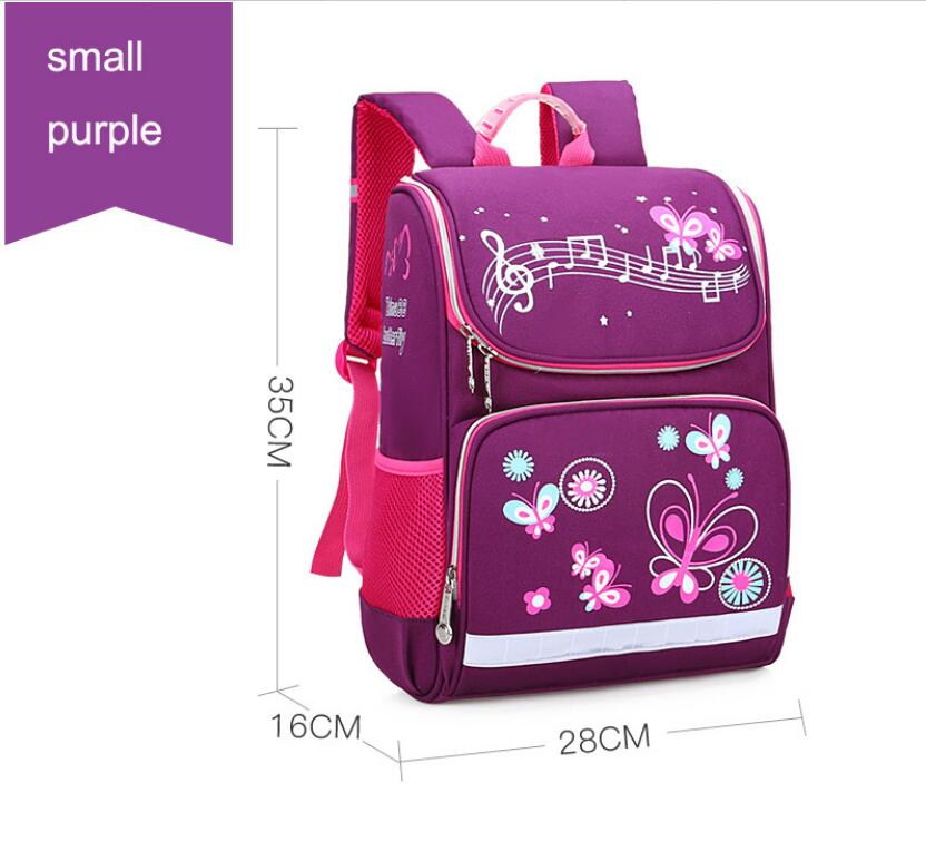 1-5 Grade enfants sacs d'école enfants sac à dos école pour garçons filles école sac à dos enfant étanche grand papillon sac à dos enfants: Purple small