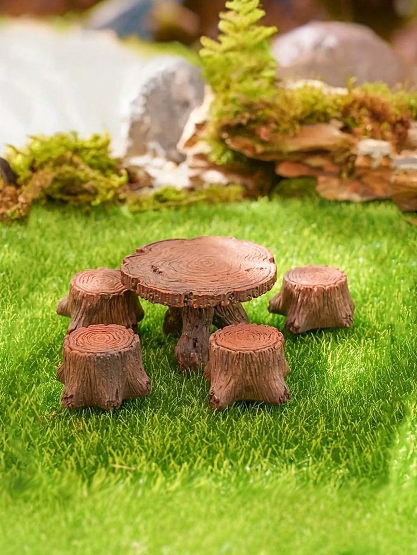 5 miniature tree stump garden art accessories resin decoration, garden landscape accessories, resin crafts