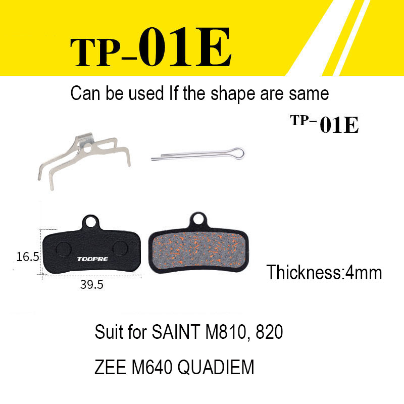 TOOPRE Mountain Bicycle Bike Disc Brake Pads Copper Fiber Semi Metal for Shimano M446 355 395 BB5 SRAM AVID HAYES Magura ZOOM: Red