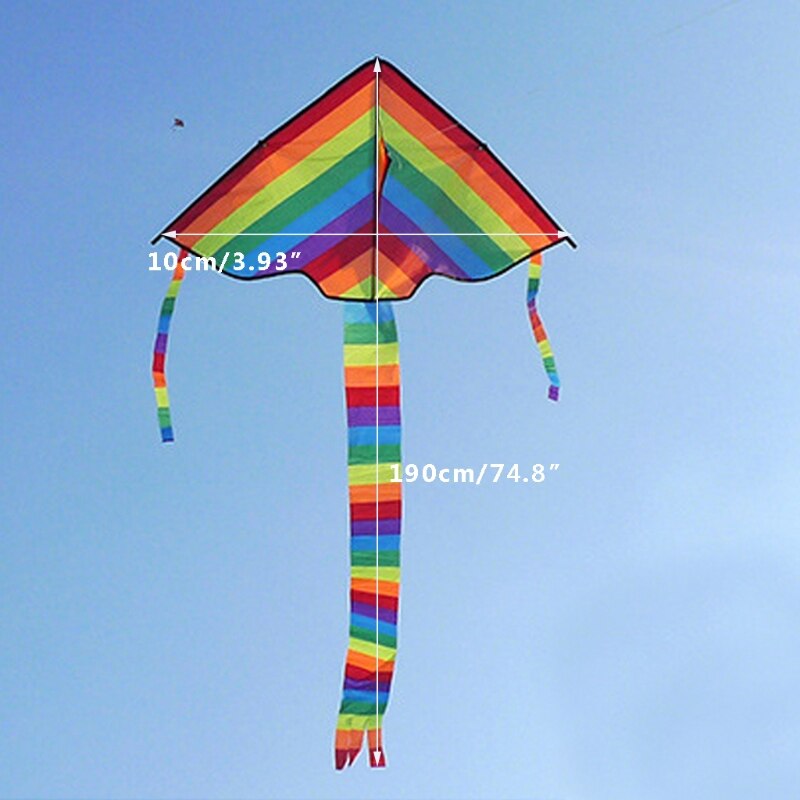 Long Tail Rainbow Kite Outdoor Kites Flying Toys Kite For Children Kids Single Line Kite Flying Inflatable