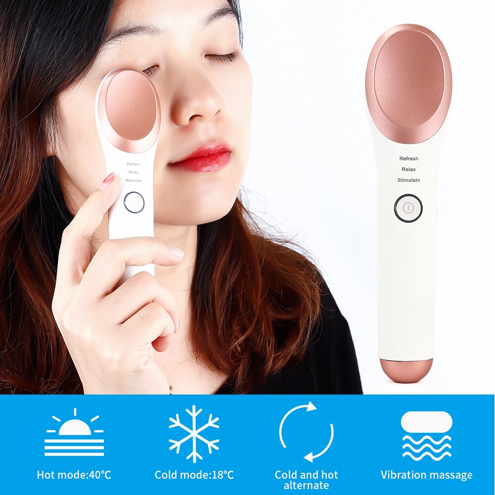 Warm Koud Trillingen Oog Massager Elektrische Eye Meter Anti Rimpel USB Oplaadbare Ontspannen Lichter Eye Zakken Donkere Kringen