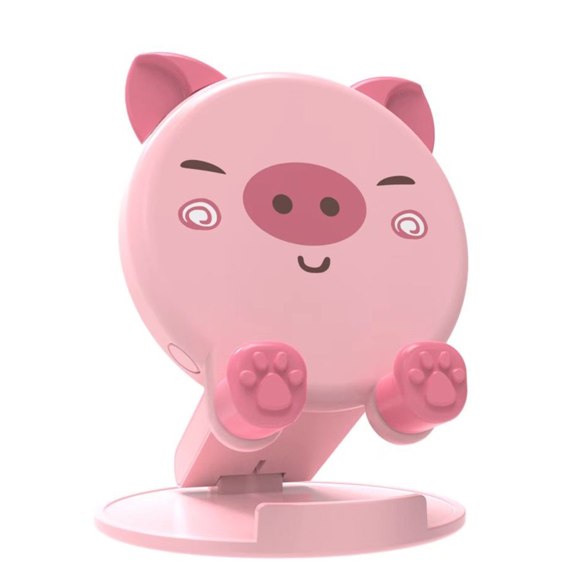 Lovely Animal Desktop Mobile Phones Holder for Travel Home Office Watching Videos Learning for Family Friends Kids: Pink piglet