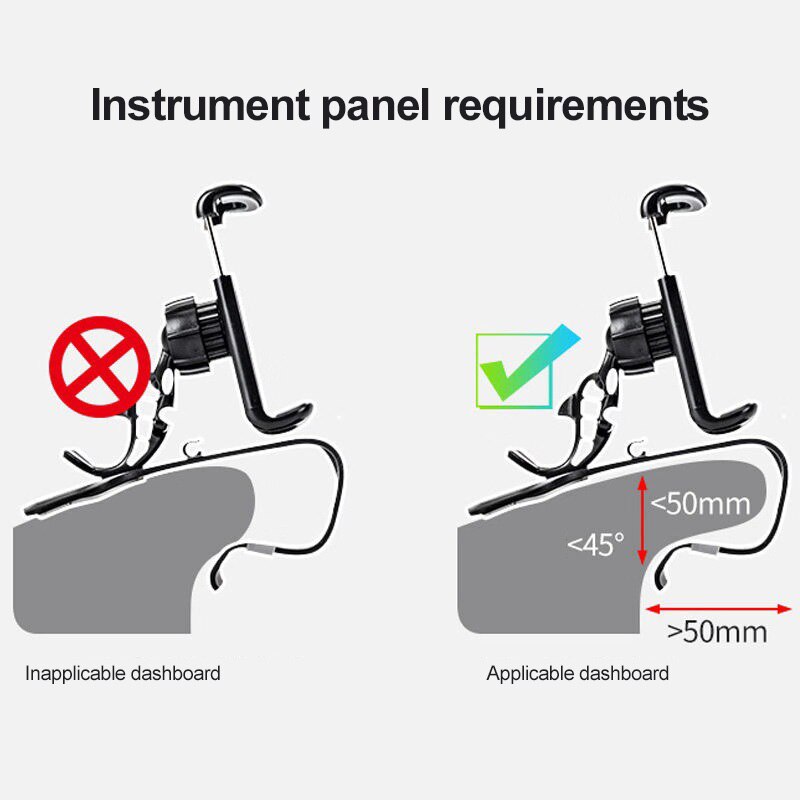 Universal 360 Rotation Cell Phone GPS Car Dashboard Mount Phone Holder Stand Hud Clip Cradle Phone Bracket Car Interior Supplies