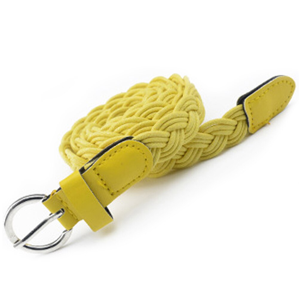 Unisex Casual Woven Belt Child Elastic Belts Men Canvas Elastic Belt Knitted Thin Waist Belts Jeans Alloy Pin Buckle Waistband: 3