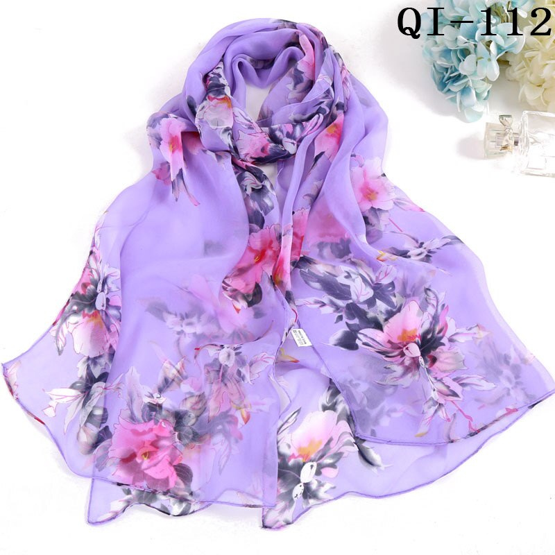 Multiple Colour Lotus leaf Flower Chiffon Georgette Bandana Scarf Women Foulard Long Shawl Summer Hijab 50*160CM
