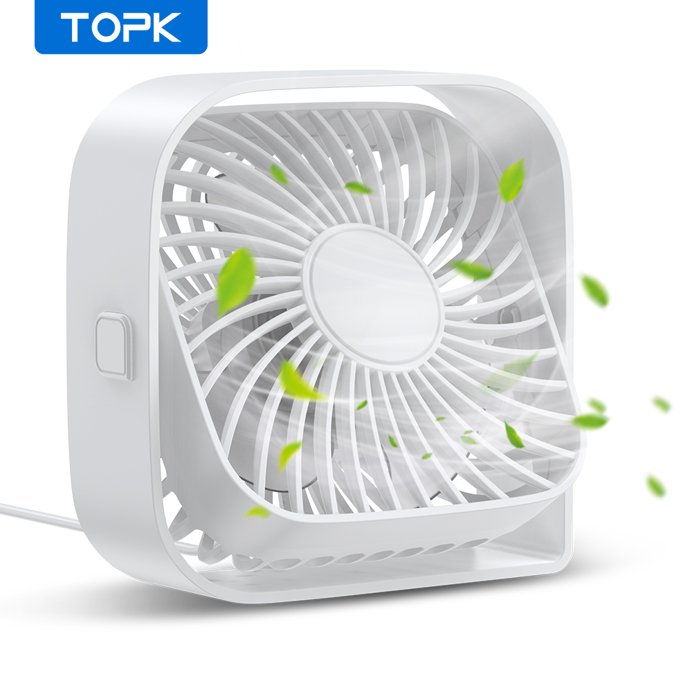 Topk mini bärbar fläkt usb skrivbordsfläkt bord starkt luftflöde och tyst drift 3 hastigheter vind 360 ° roterbara stående fläktar för rum hem: Vinröd