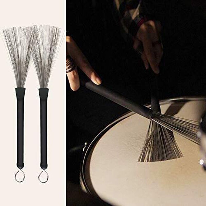 4 Stuks Universele Jazz Drumsticks Set Omvat 5A Maple Drumsticks Bamboe Staaldraad Borstels En Fluwelen Zakje