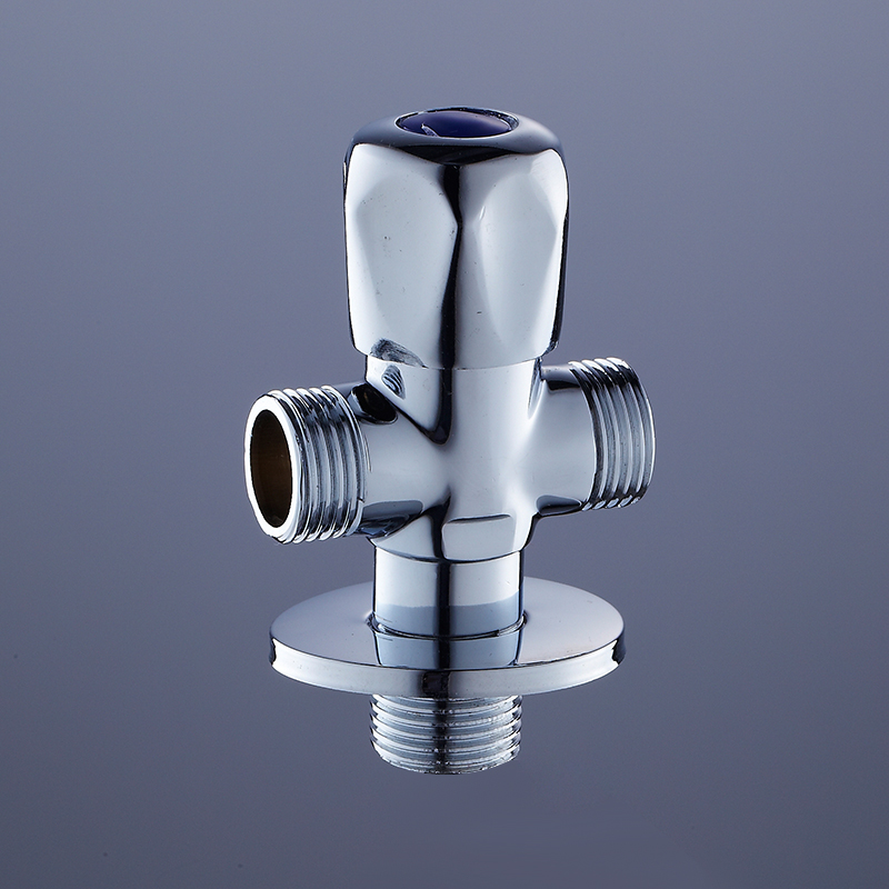 Sliver Three Waterways Switch Cold Water Angle Valve Faucet Torneira Faucet Accessories Kitchen Chrome Angle Stop Valve