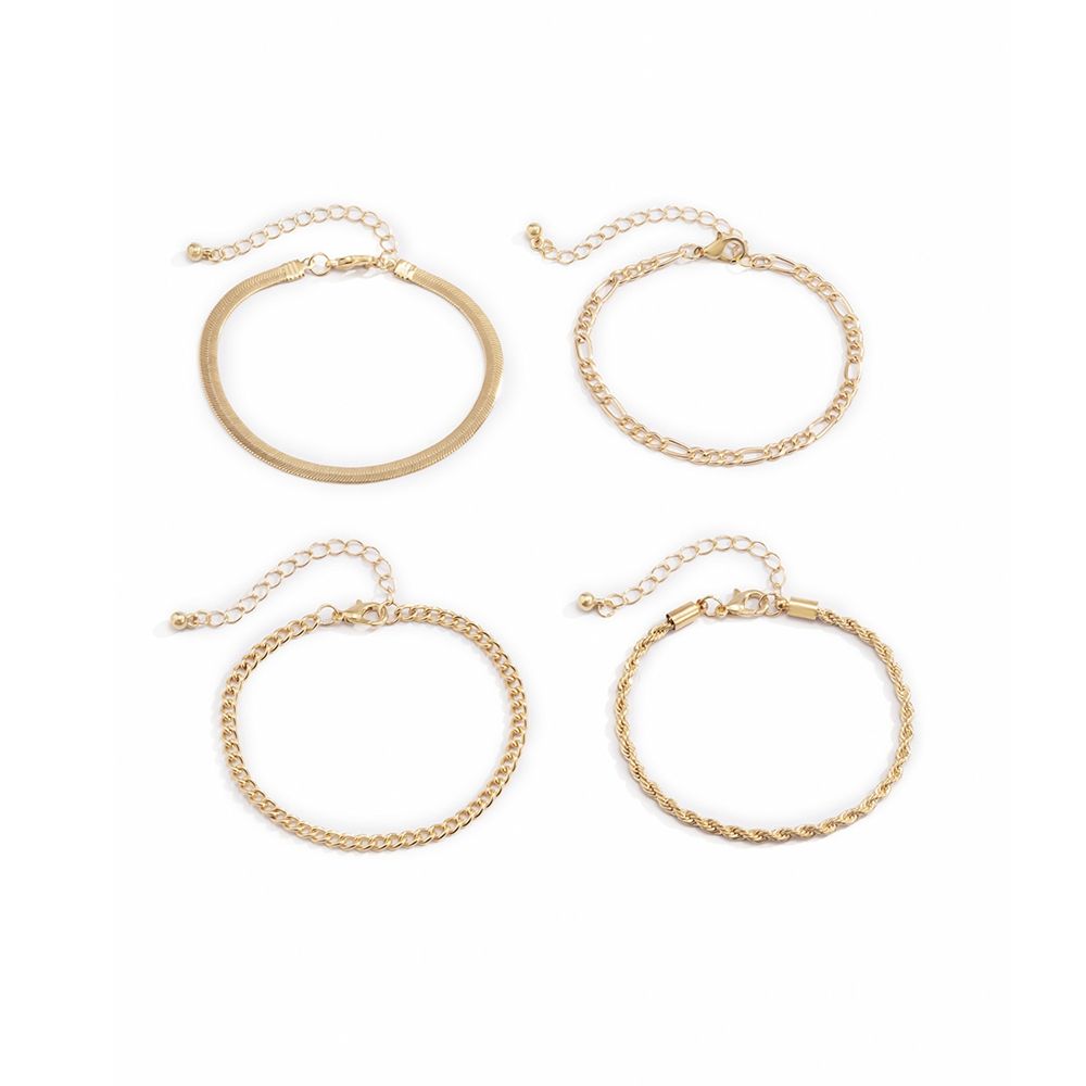 6pcs/4pcs nuova combinazione a catena geometrica fatta a mano della catena della corda della spiaggia a più strati ha messo i gioielli della catena del serpente Punk di Boho dell'oro di estate