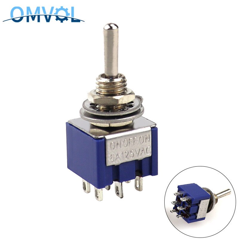 MTS-202 ON-ON 6 pines interruptor de palanca en miniatura 6mm Tamaño de montaje MTS-203 ON-OFF-ON: MTS-203