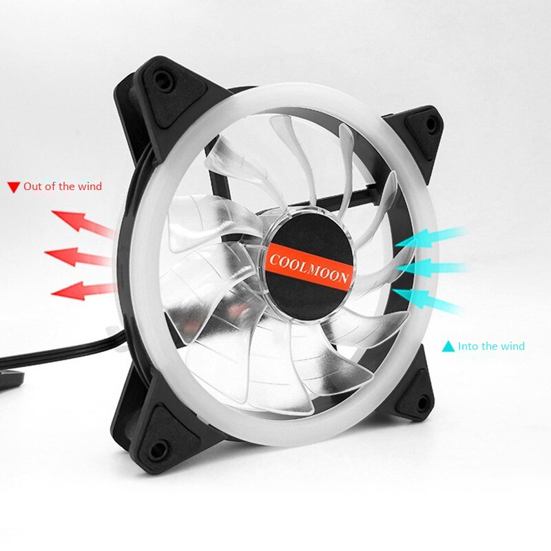 RISE-Computer Case PC Cooling Fan LED 120mm Quiet Computer Cooling Fan Cooler for CPU