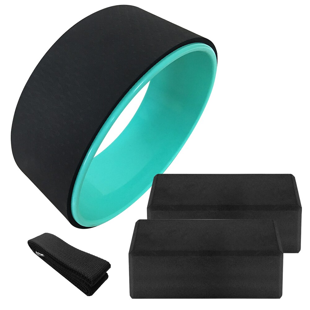 Yoga Wheel - TPE Back Training Tool - Bodybuilding ABS Gym Fitness Equipment: Black Kit