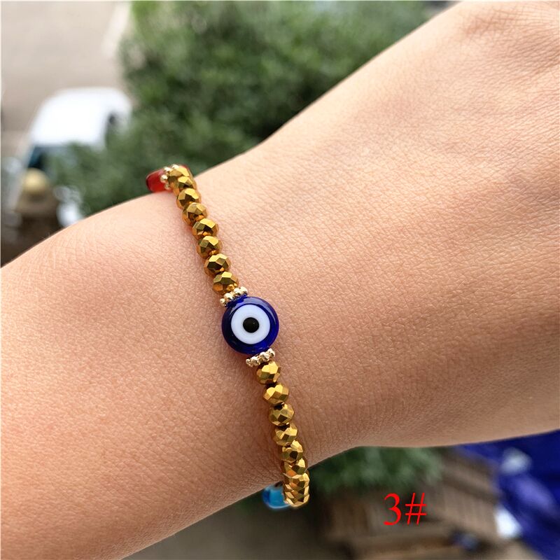 Armbanden met kristallen kralen, boze oog, kalkoen, armbanden voor vrouwen, handgemaakte gelukssieraden, accessoires, armbanden voor koppels: F3