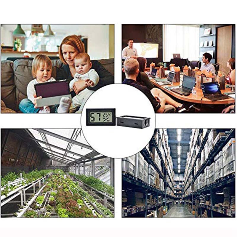 5 Pack Mini Digital Thermometer Hygrometer, Indoor Digital Electronic Temperature Humidity Gauge Meter LCD Display