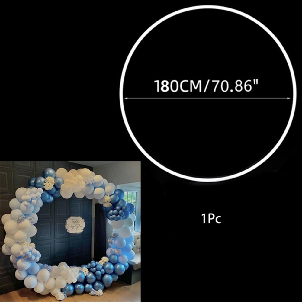 Circle Balloon Arch With Stand Plastic Wreath Frame Holder Ring Ballon DIY Column Base Baby Shower Birthday Wedding Party Decor: 180cm