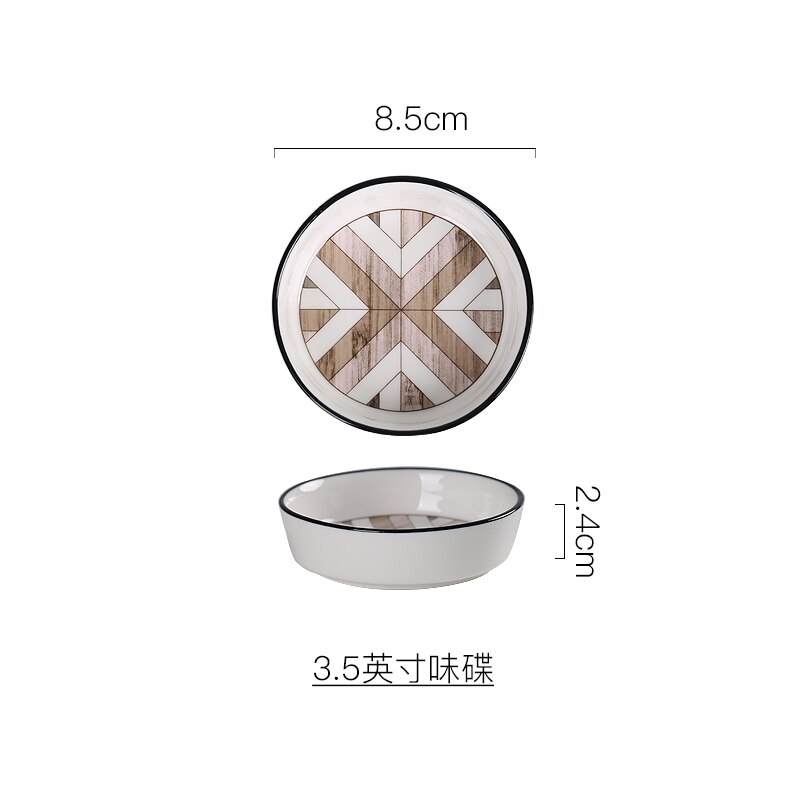 Nordic Dessert Plate Wooden Serving Tray Afternoon Tea Time Coffee Cake Plates Hexagonal Round Desserts Food Organizer Platter: 3.5 Inch Saucer