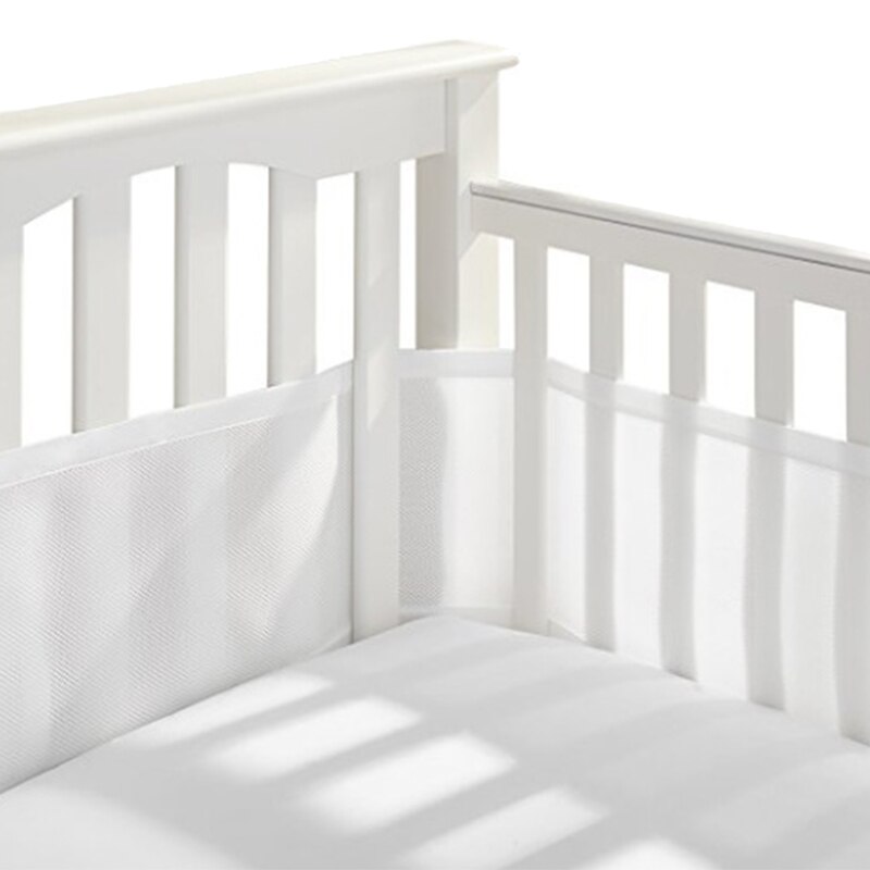 Babycare Wieg Bumper, Past Standaard En Andere Cribs, Zachte Crib Bumper Pads Volledige Bescherming, mesh Wieg Bumper (Wit)
