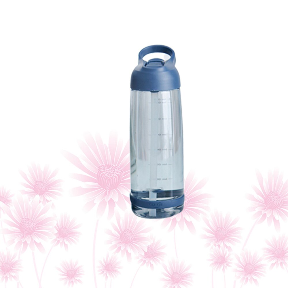 550ml Portable Drinking Water Bottle High Capacity Space Cup Sports Gym Training Water Bottle with Straw and Handle (Blue)