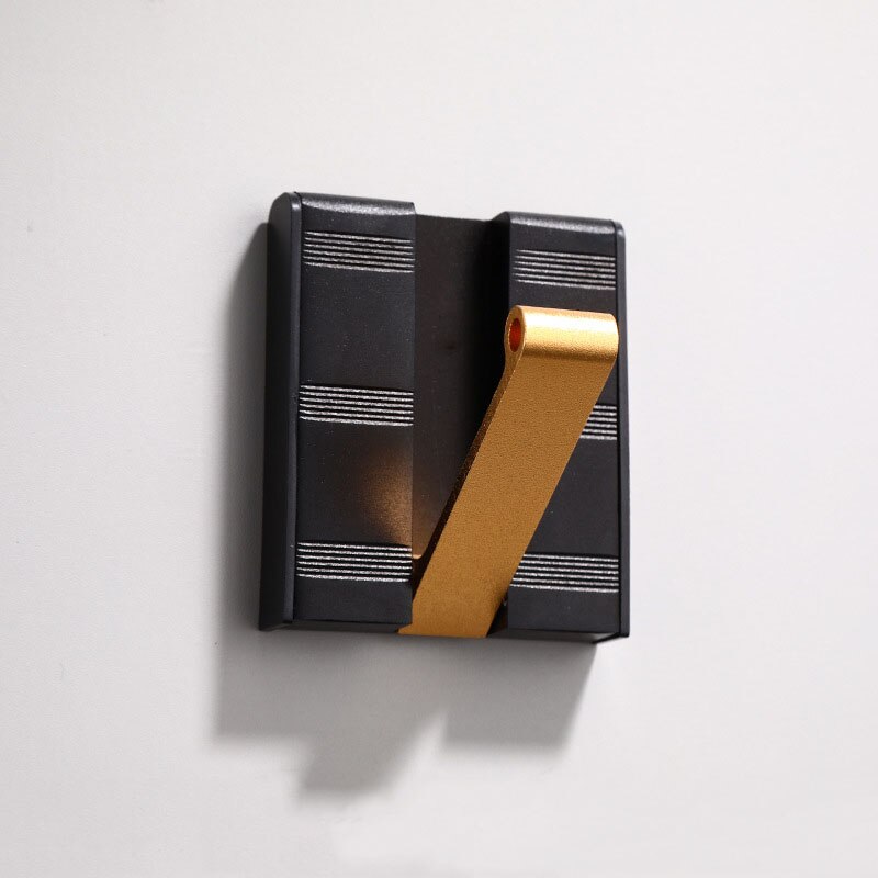 Crochet Invisible en aluminium noir, espace pour vêtements de porche, crochet à rangée cachée, porte pliante, poinçon, accessoires de salle de bains: Or