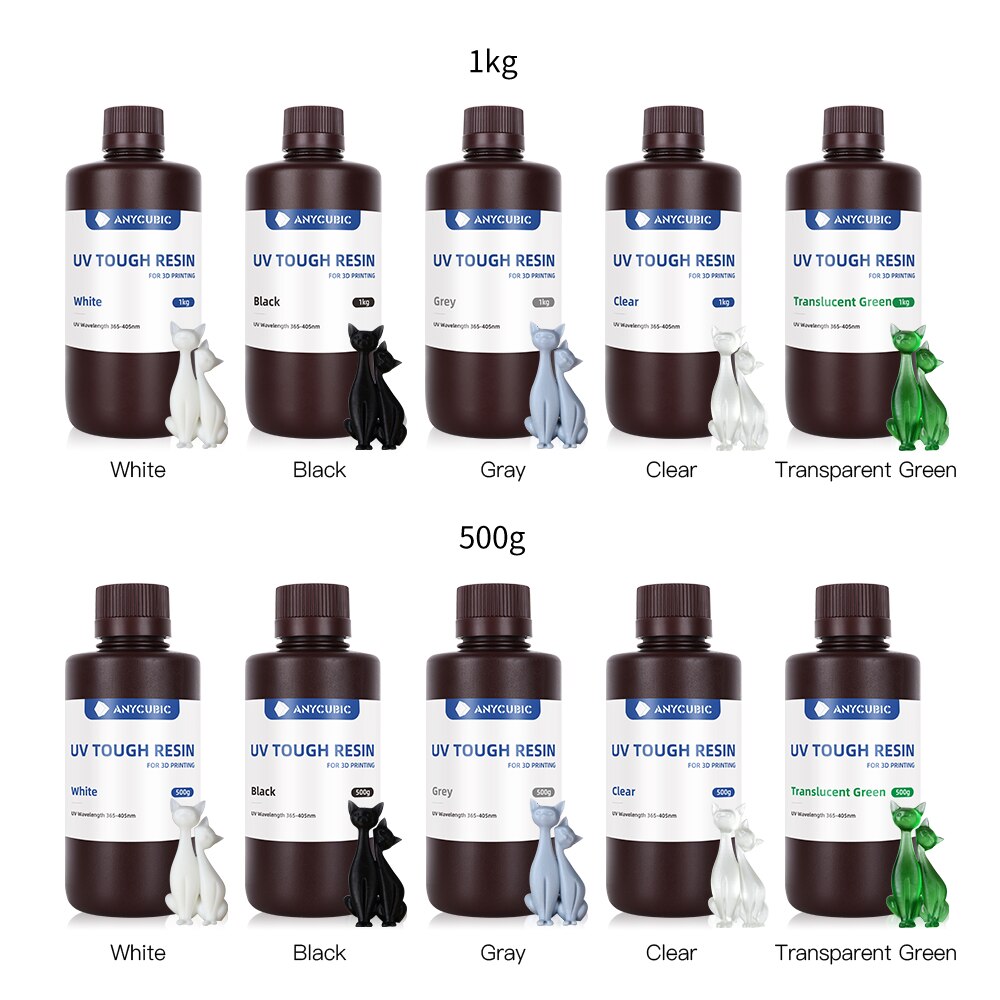 ANYCUBIC Flexible Tough Resin 365-405nm Resin-Flex Compatible LCD 3D printer High Toughness Precision Rigidity Impact Strength