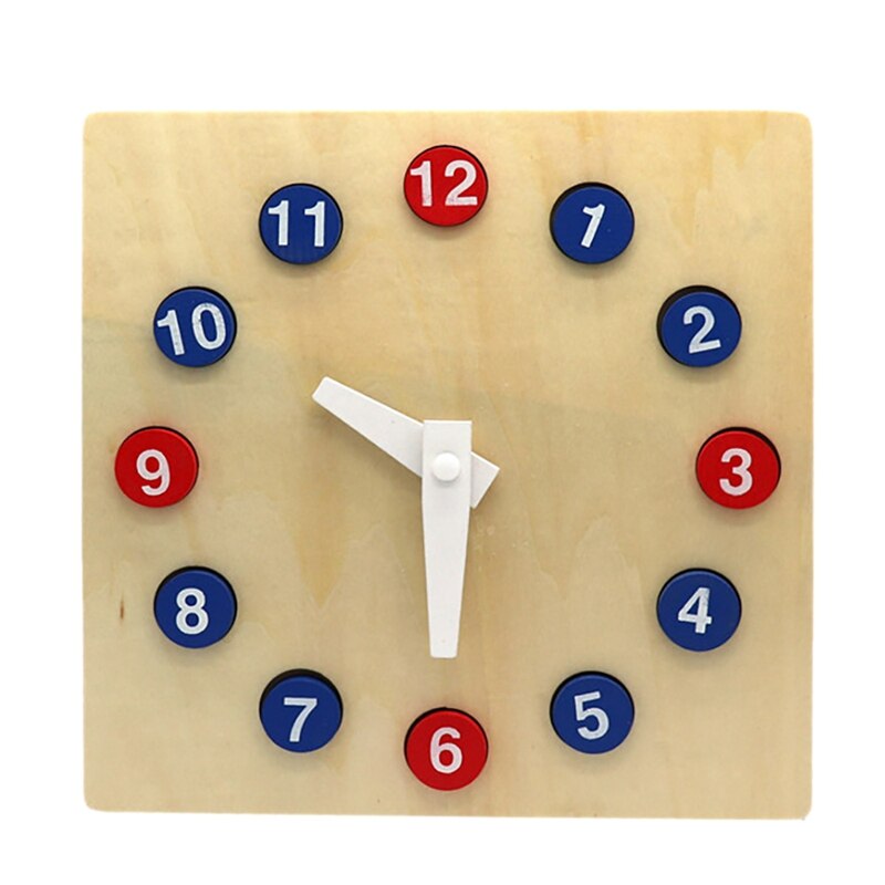 Early Education Activity Clock Toy Wooden Puzzle Learning Clock Time Activity Kindergarten Teaching Aids Toys: Default Title