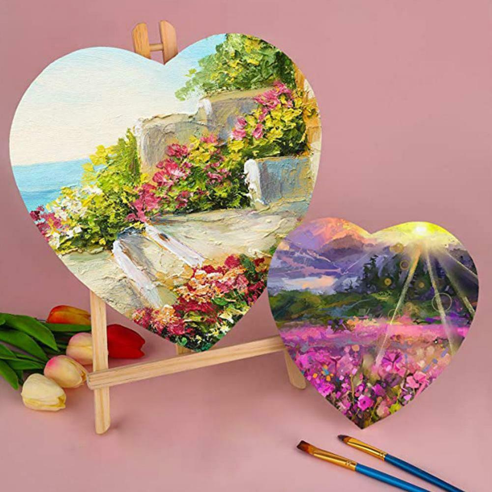1pc blanco en blanco cuadros artísticos en forma de corazón estirada enmarcado lienzo de artista para aceite pintura acrílico pintura, acuarelas pinturas al óleo de
