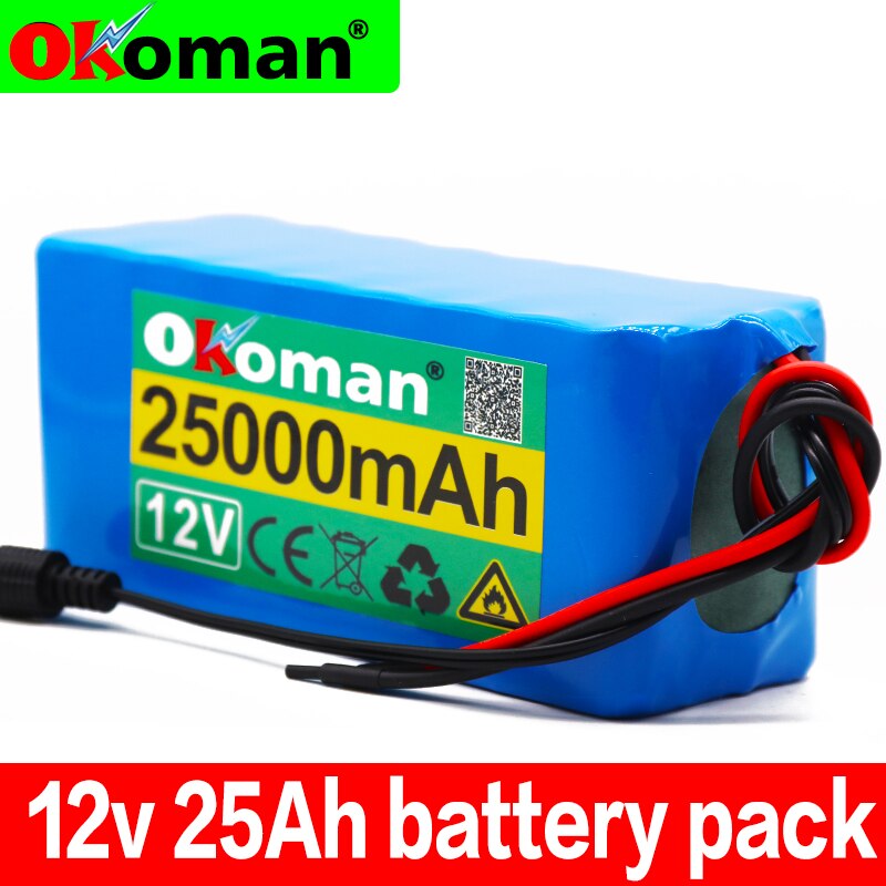 original 18650 Battery pack Large capacity 12v 25ah 18650 lithium battery protection board 12v 25000mAh for inverter miner light