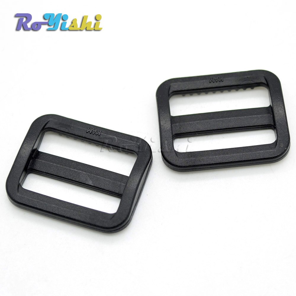 10pcs/pack 1" Black Plastic Slider Tri Glide Adjustable Buckles Webbing Size 25mm