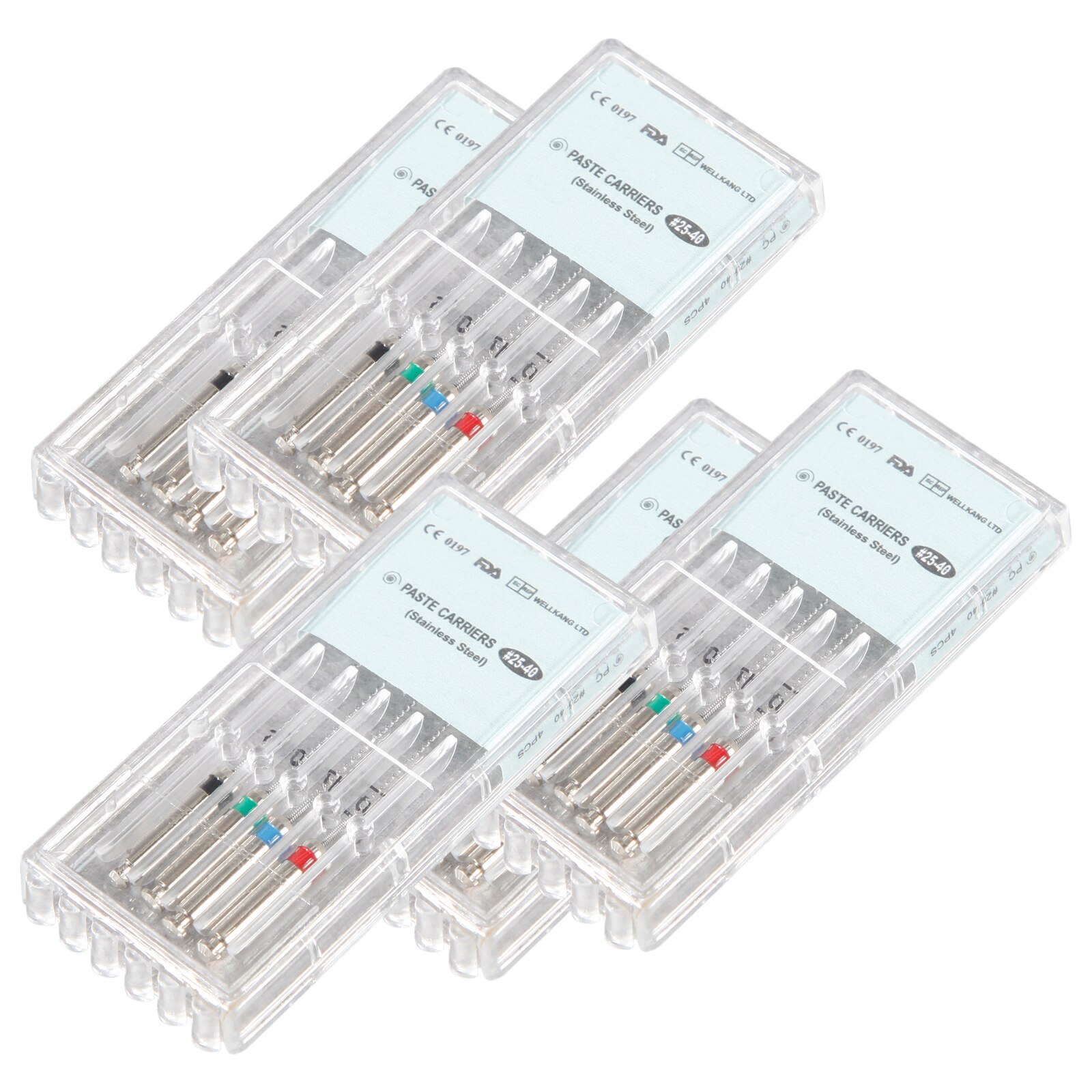1/5/10/20 Packs Dental Endodontics Rotary Paste Carriers Spiral Filler 25mm Engine Use Assorted Stainless Steel Material: 5 packs