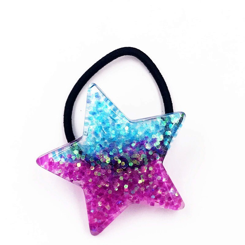 1 pièces scintillant coeur étoile de mer sirène queue bandeaux enfants élastiques bandes de cheveux enfants femmes bandes de caoutchouc filles cheveux corde: 25