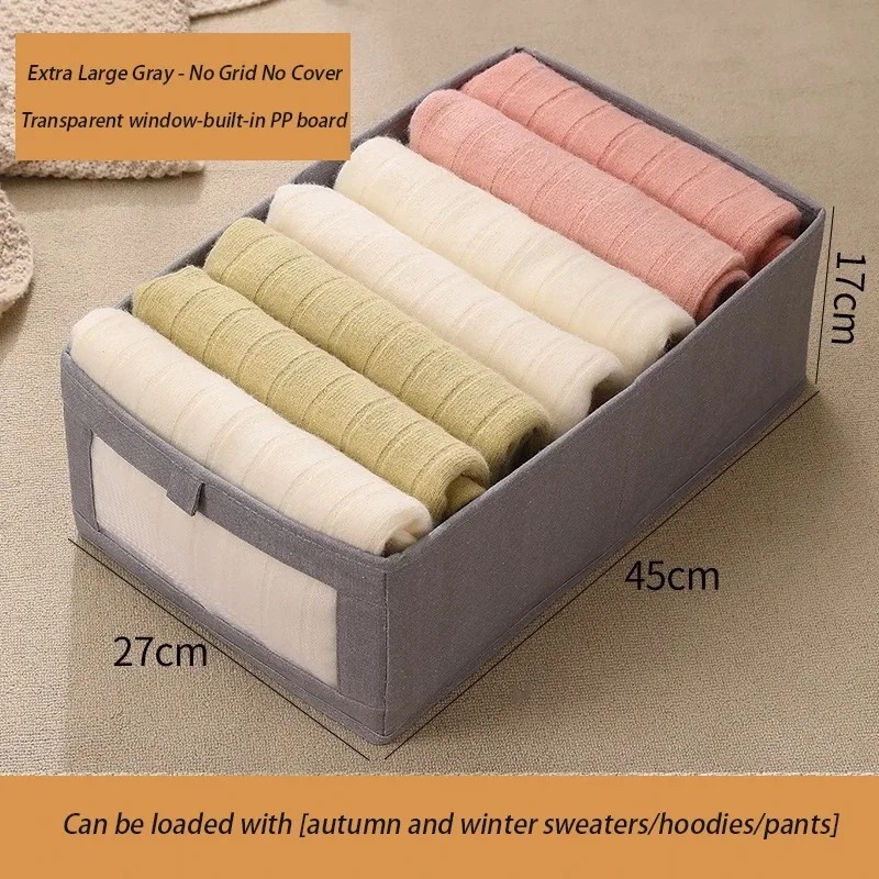 1PC Verdickte Oxford Stoff Faltbare Hosen Kleidung Lagerung Kasten Organizer für Kleiderschrank Schrank Schublade Schlafzimmer Heimat Organisation: Dunkelgrau