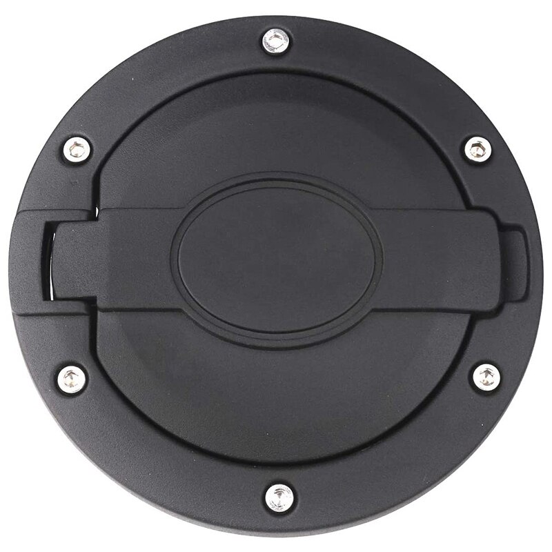 Gas Cap Cover Black Fuel Door Tank Cover for Jeep Wrangler JK & Unlimited JK Sahara Rubicon Sport 2007