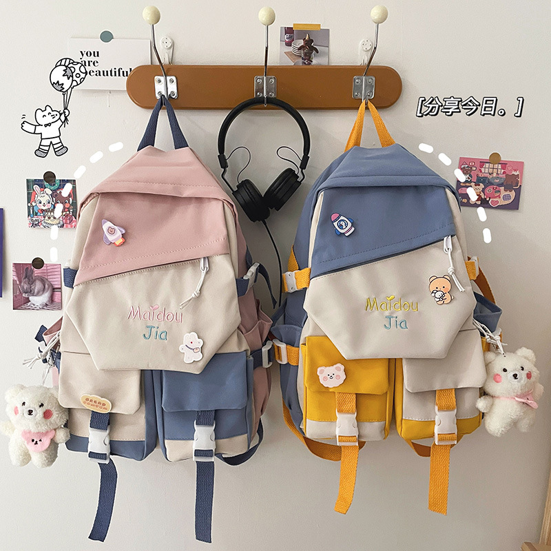 2022 Women Backpacks Waterproof Multi-Pocket Nylon School Backpack for Student Female Girls Kawaii Laptop Book Pack for Girl