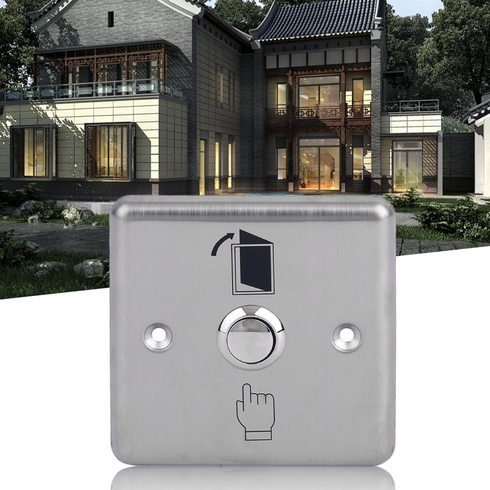 K14 trådlös switch i rostfritt stål pekskärm dörrutgång tryck hemknapp för åtkomstkontroll grindöppnare