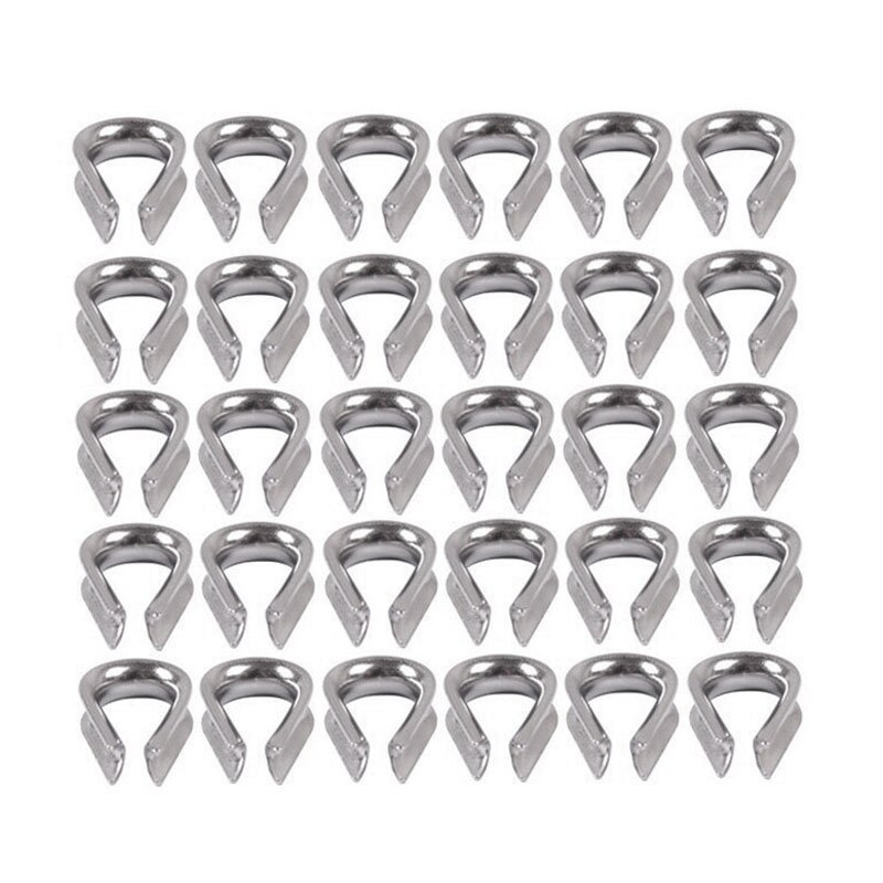 GTBL 30 PCS M3 Stainless Steel Thimble for 3/32 inch and 1/8 inch Diameter Wire Rope, Wire Rope Chain Thimble