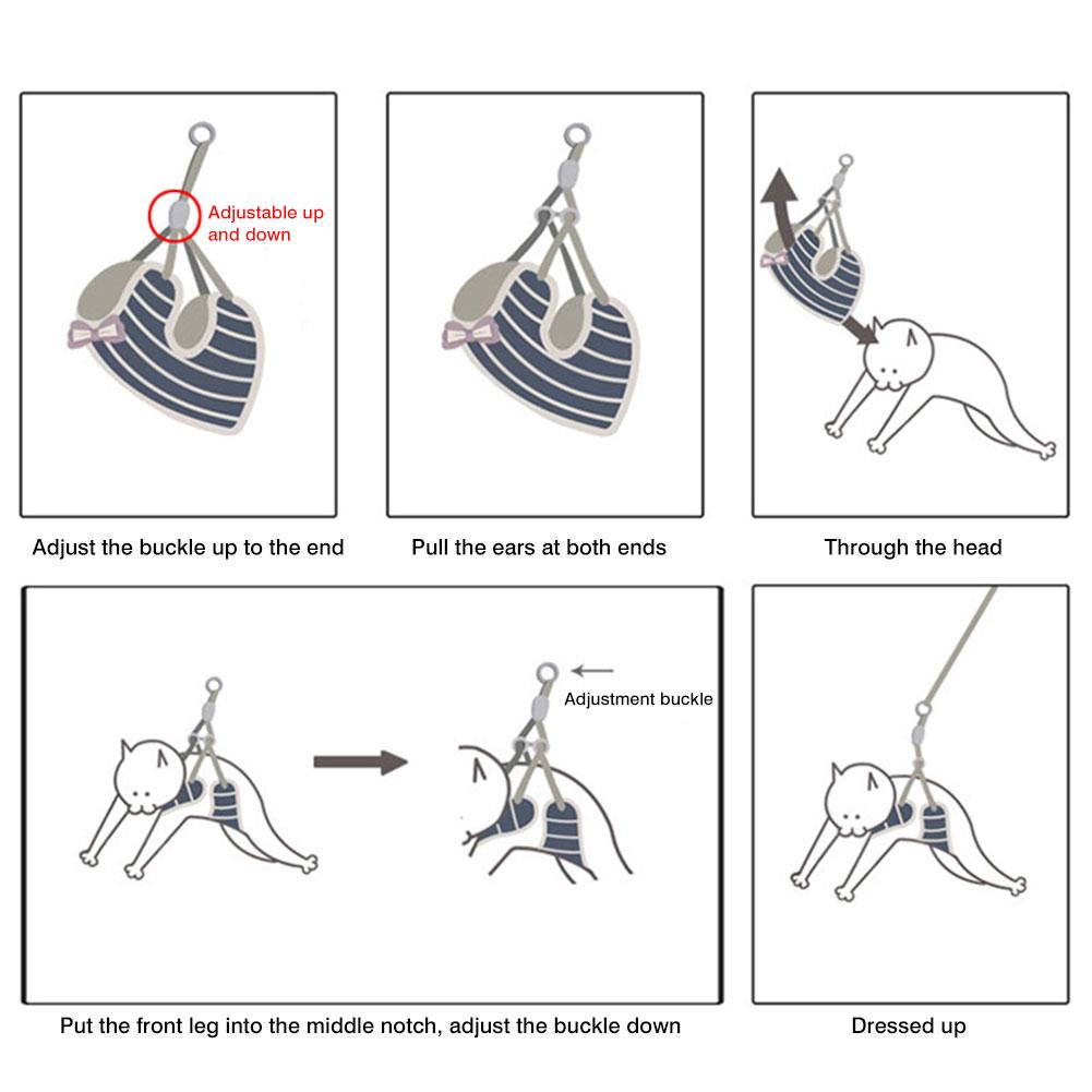 Nowość anty-ucieczka Kot rozwijana smycz klatka piersiowa i plecy Kot lina zwierzę domowe regulowana uprząż ze smyczą dla kotów