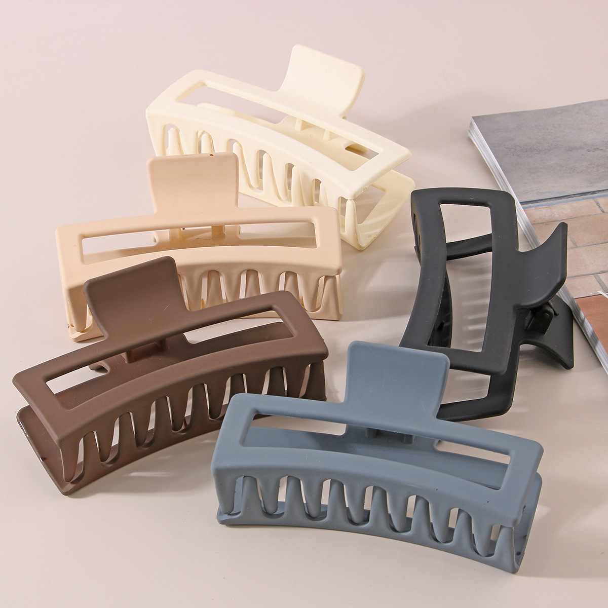 Koreaanse Grote Effen Haar Klauw Elegante Haarspelden Barrette Krab Haar Clips Voor Vrouwen Meisjes Vierkante Hoofddeksels Haaraccessoires Sieraden