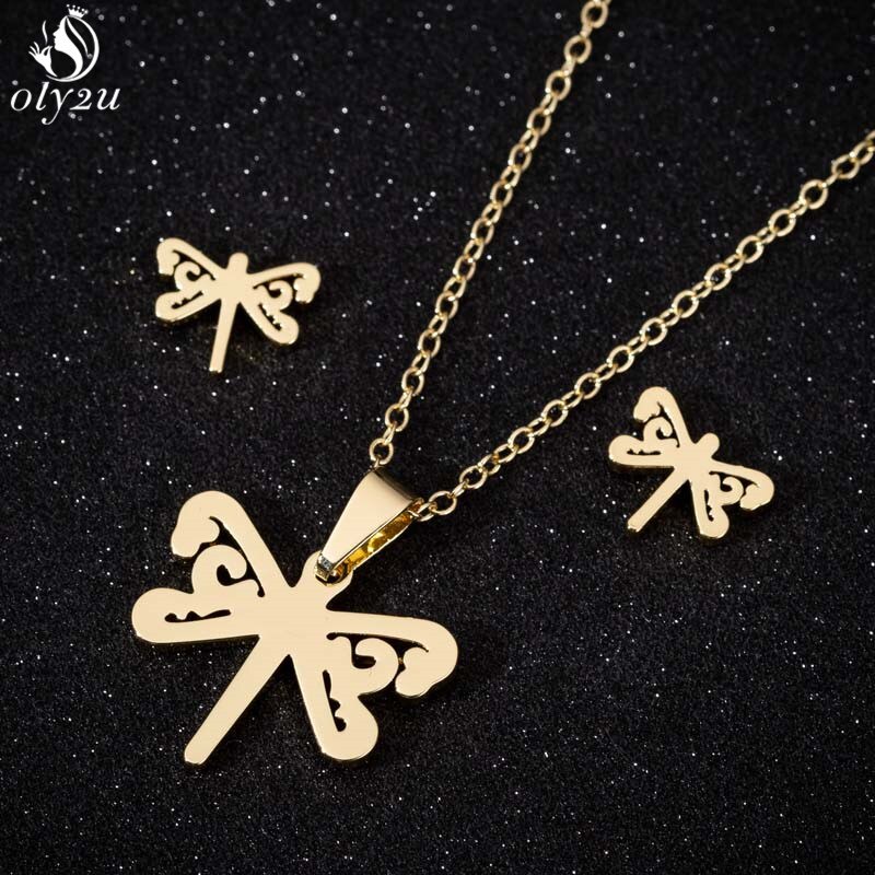 Koreaanse Mode Vinger Hart Ketting Oorbellen Toon Uw Liefde Rvs Stud Oorbellen Voor Vrouwen Sieraden Sets Accessoires: TZ034G