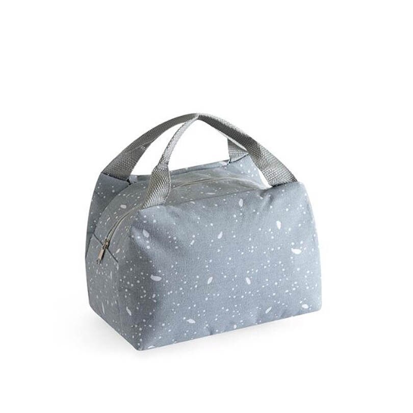 Color Simple Lunch Bag Waterproof Men Women Student Lunch Box Thermo Bag Office School Picnic Cooler Bag Lancheira Bolsa Termica: Grey 01