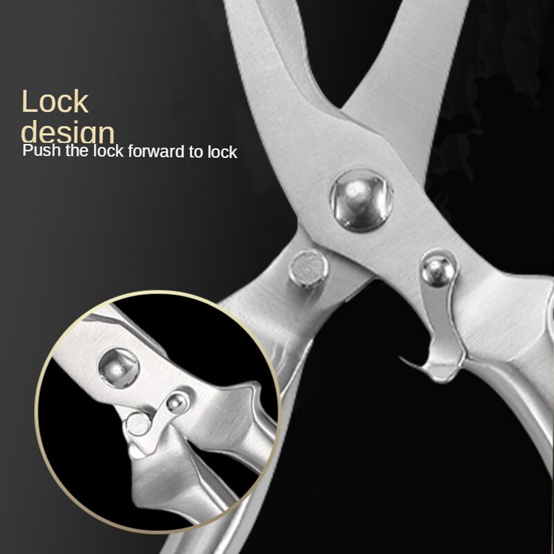 Wooden Handle Kitchen Knives Chef Knife Powerful Chicken Bone Scissors Duck Fish Cutter Stainless Steel Cleaver Knife Scissors