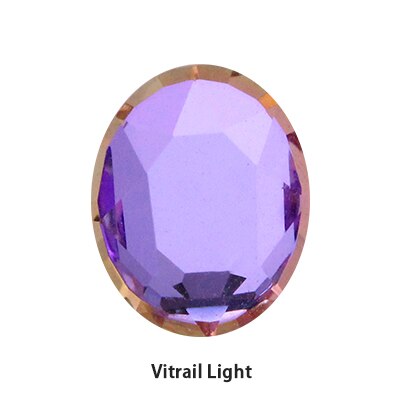 8x10mm Oval Nail Art Decorations Crystals Strass Flat Back Stones Rhinestones Applique Color Stone for Craft Dress Gymnastic Clo: Vitrail Light