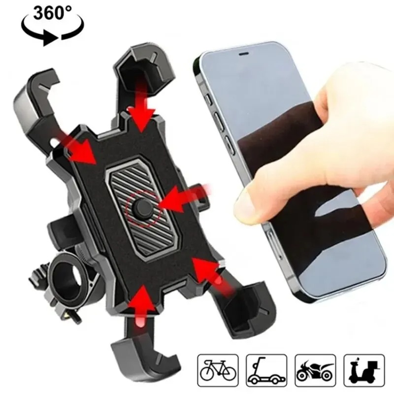 360 ° Soporte giratorio para teléfono de bicicleta eléctrica para iPhone Xiaomi, soporte antideslizante para montar en bicicleta de montaña y motocicleta