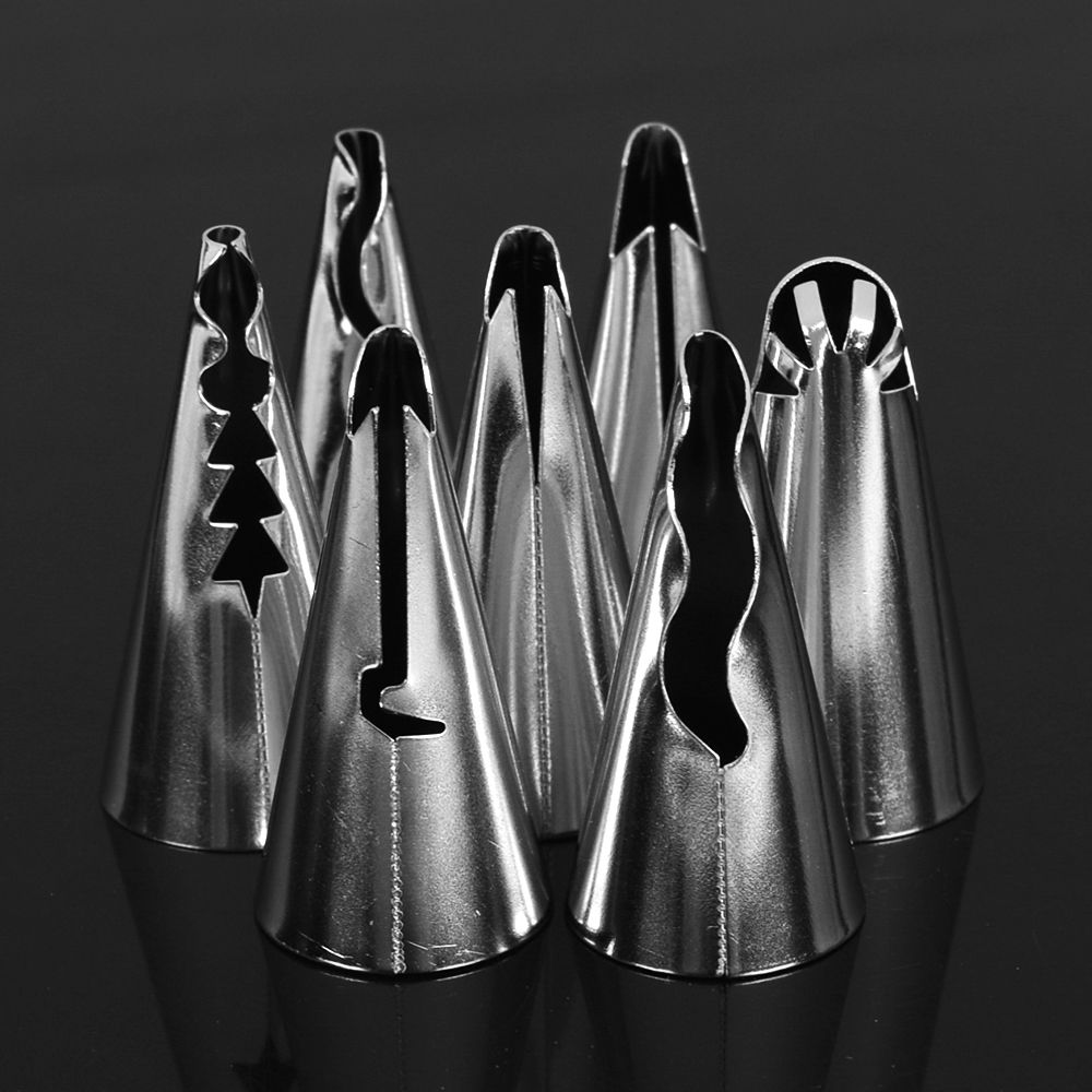 7 Stks/set Bruiloft Russische Nozzles Pastry Bladerdeeg Rok Icing Piping Nozzles Pastry Decorating Tips Cake Cupcake Decorateur Tool