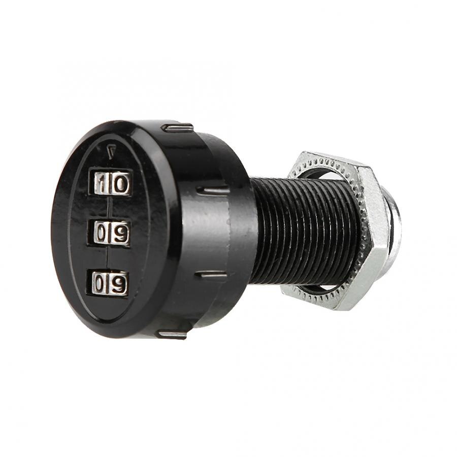 2pcs 3-Digit Zinc Alloy Mechanical Password Lock for Cabinet Wardrobe Mail Box Black