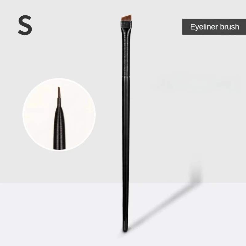 Upgrade Blad Eyeliner Borstel Ultra Dunne Fijne Hoek Platte Wenkbrauw Borstel Liner Wenkbrauw Plaats Make-Up Precieze Detail Borstel: GRIJS