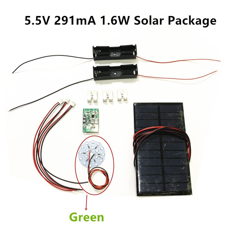 DIY Bausatz 5V 5,5 V 250mA 1,25 W 1,6 W Solar- Tafel mit 0,6 EINE Solar- lampe Licht Regler 3,7 V 5V 600ma mit 3,7 V 5W LED: 5.5V 1.6W  Grün